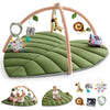 HARPPA Baby Activity Gym & Tummy Time Play Mat for 0-36 Months, with Hanging Toys, Infant Floor Playmat, Green