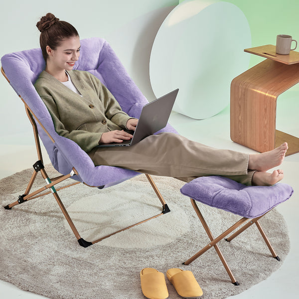 ARKANTOS Sacuer Chair,Soft Faux Fur Oversized Folding Accent Chair for Teens Adults