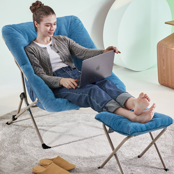 ARKANTOS Sacuer Chair,Soft Faux Fur Oversized Folding Accent Chair for Teens Adults