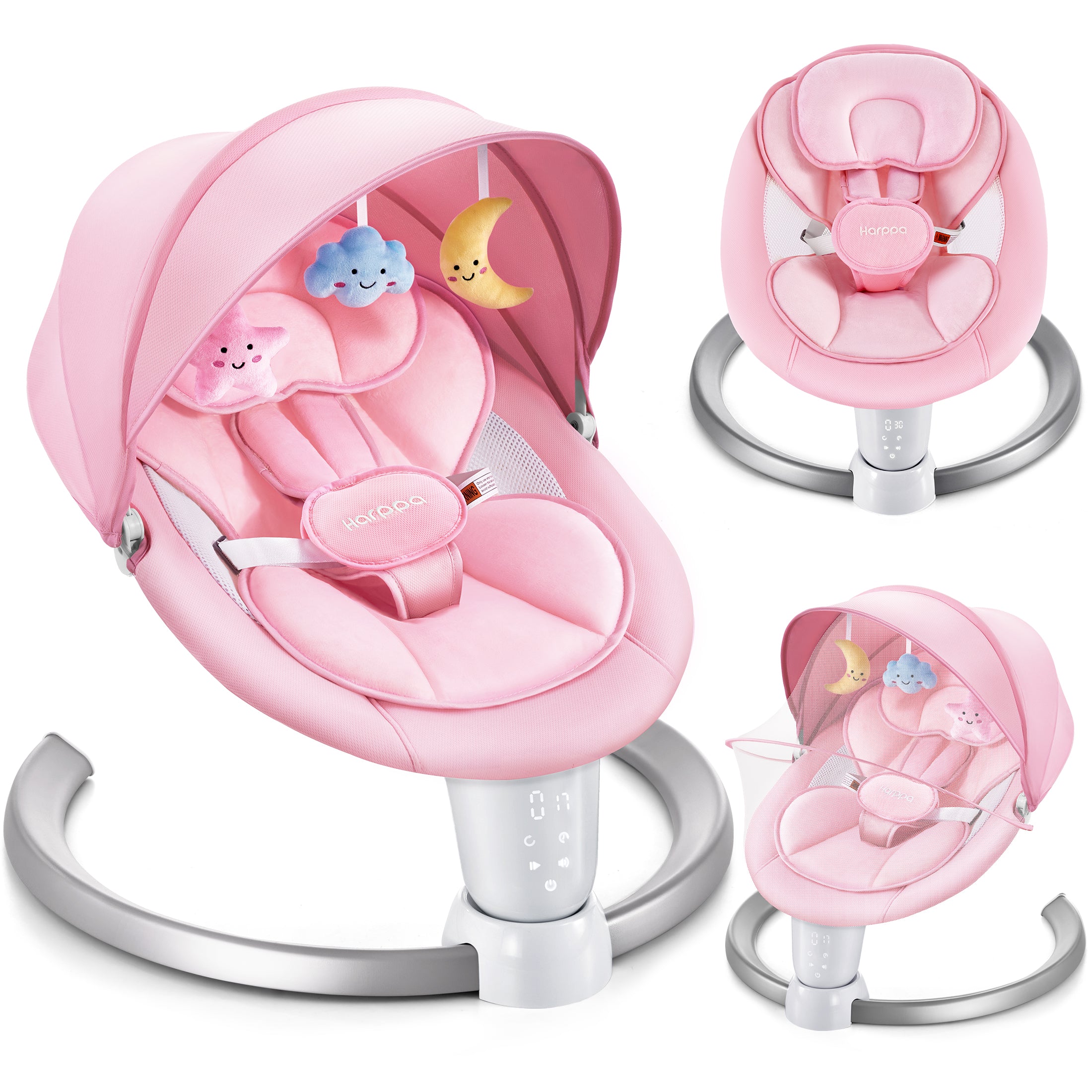 HARPPA Electric Baby Swing, Infant Swing with Remote Control, 5 Sway Speeds