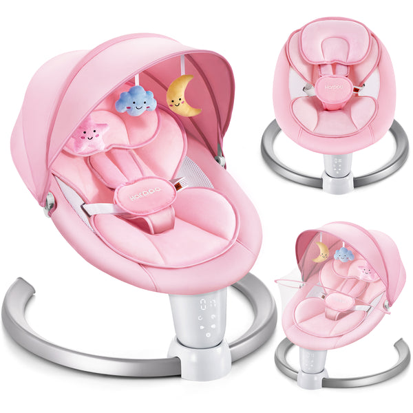 HARPPA Electric Baby Swing, Infant Swing with Remote Control, 5 Sway Speeds