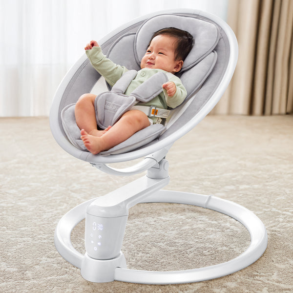 HARPPA Baby Swing for Newborns with Remote Control, 5 Sway Speed, Gray