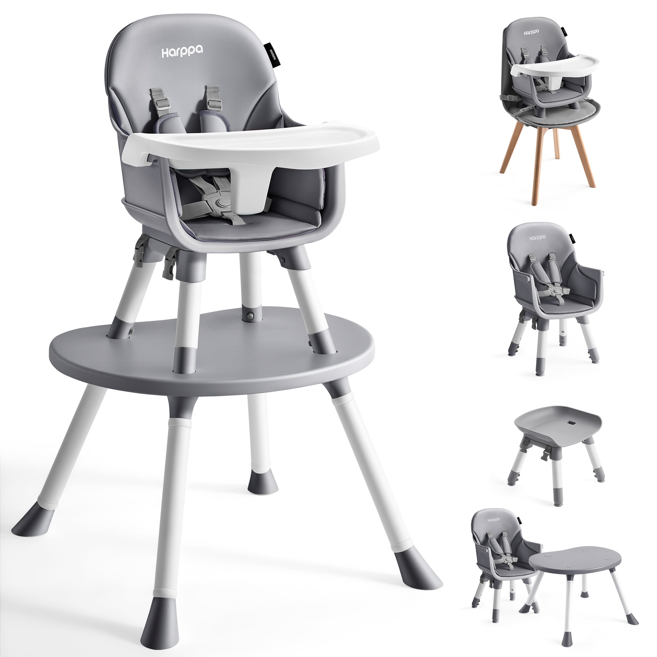 HARPPA 8 in 1 Baby High Chair, Convertible Highchair for Babies and Toddlers