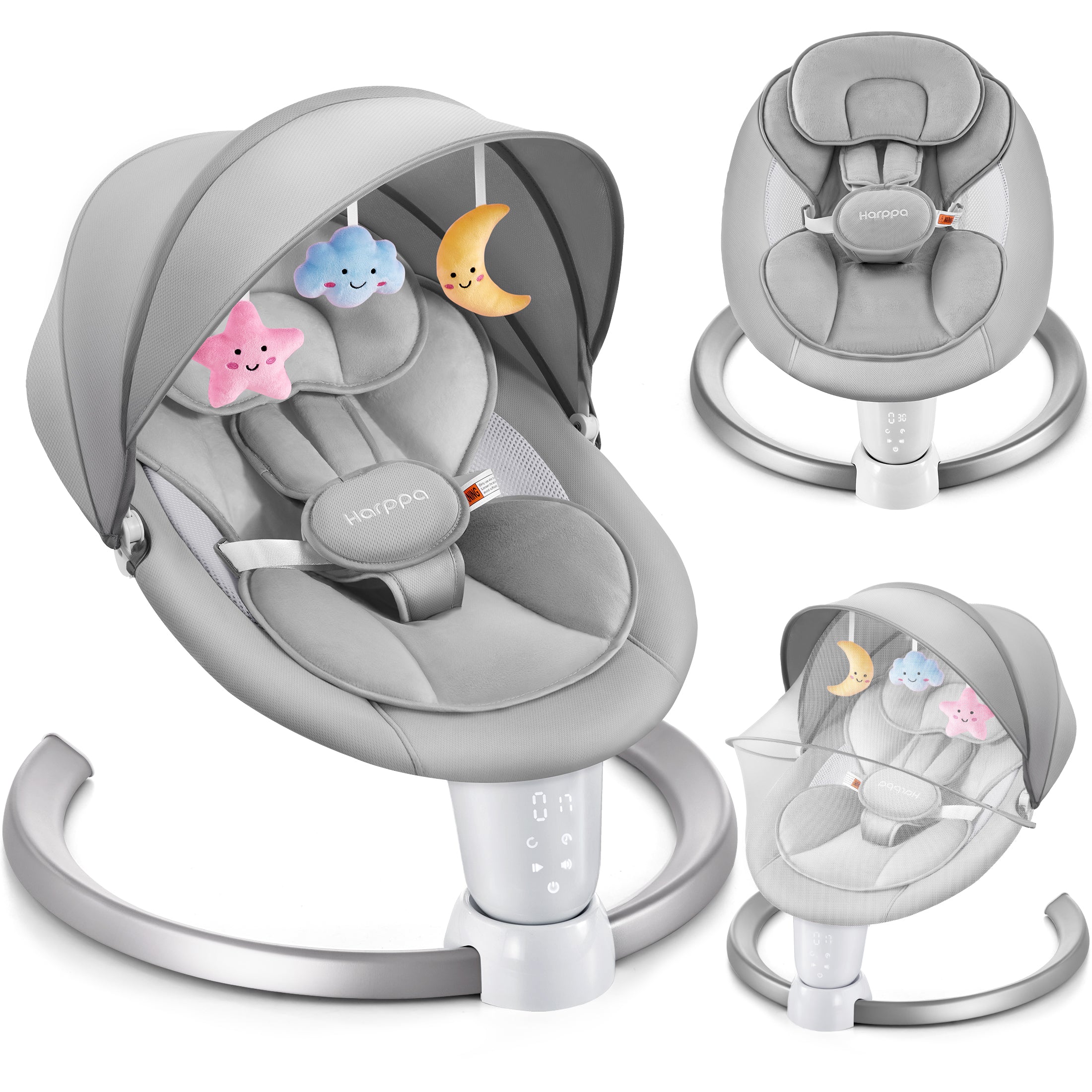 HARPPA Electric Baby Swing, Infant Swing with Remote Control, 5 Sway Speeds