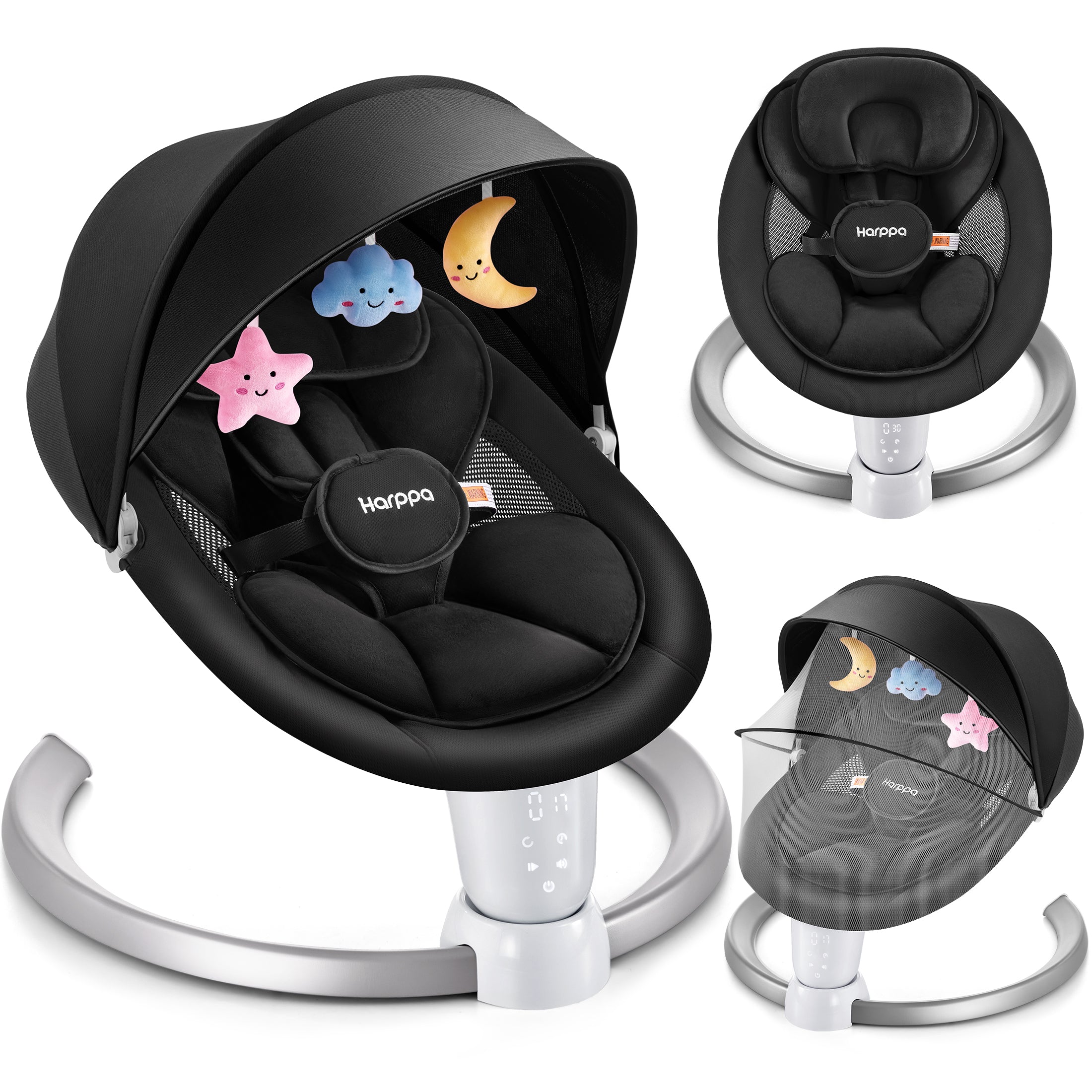 HARPPA Electric Baby Swing, Infant Swing with Remote Control, 5 Sway Speeds