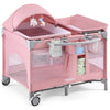 HARPPA 6-in-1 Baby Playard with Bassinet, Changing Table & Storage, Portable Travel Nursery for Newborn