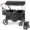 HARPPA Foldable Wagon Stroller for 4 Kids with 5-Point Harness, Canopy