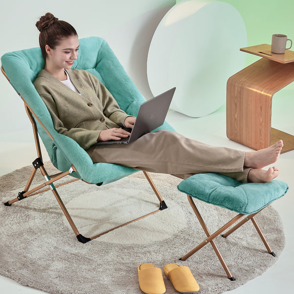 ARKANTOS Sacuer Chair,Soft Faux Fur Oversized Folding Accent Chair for Teens Adults