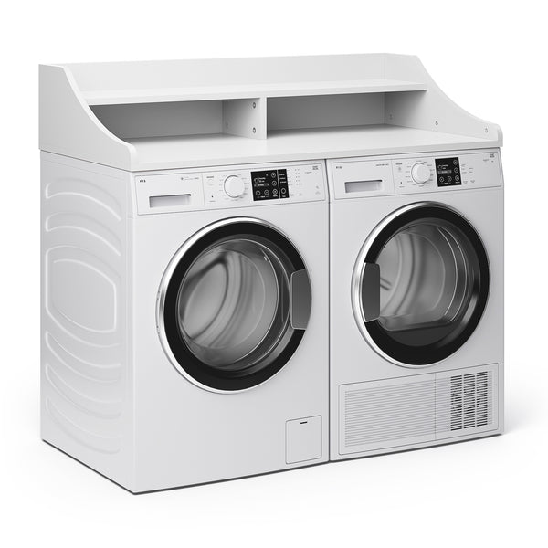 ARKANTOS 2-Tier Washer Dryer Countertop with Storage Shelf, 54" x 27.6" Laundry Topper with Non-Slip Pads & Rounded Edges, Water-Resistant for Laundry Room Organization