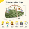 HARPPA Baby Activity Gym & Tummy Time Play Mat for 0-36 Months, with Hanging Toys, Infant Floor Playmat, Green