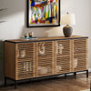 ARKANTOS 63"L Sideboard Cabinet with 4 Grille Doors and Adjustable Shelves