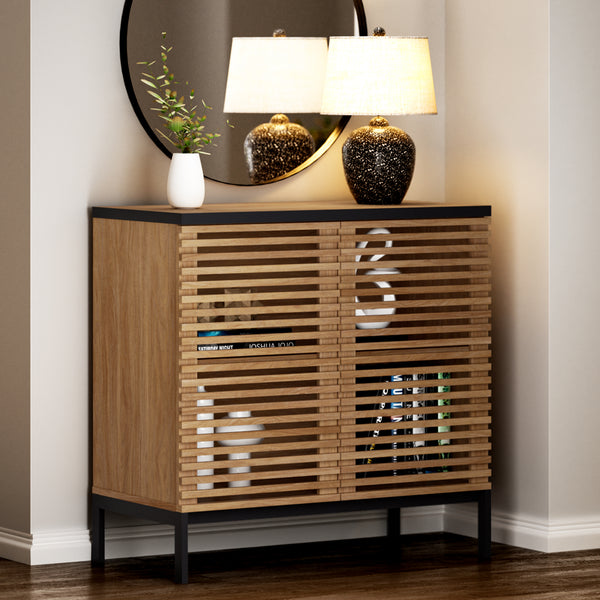 ARKANTOS Sideboard Buffet Cabinet with Grille Doors and Adjustable Shelf