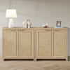 ARKANTOS Rattan Sideboard Buffet Cabinet, Farmhouse Storage Cabinet with Doors