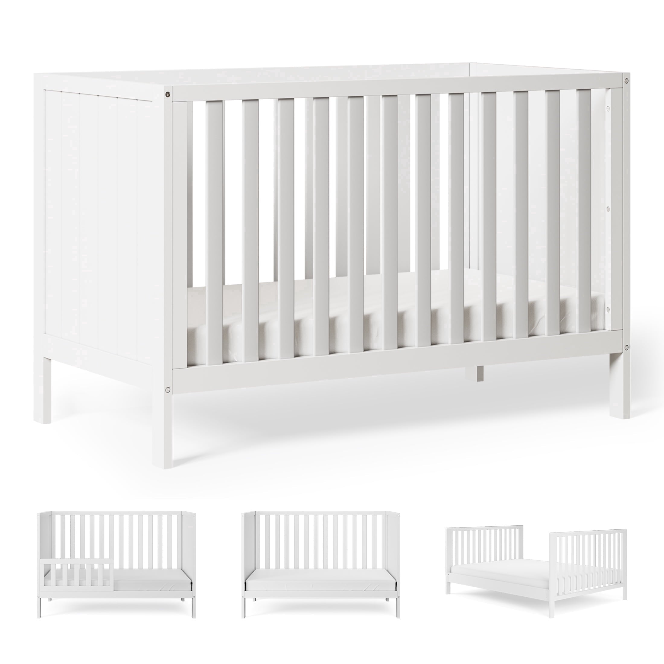 HARPPA 5-in-1 Convertible Baby Crib for Infant to Toddler