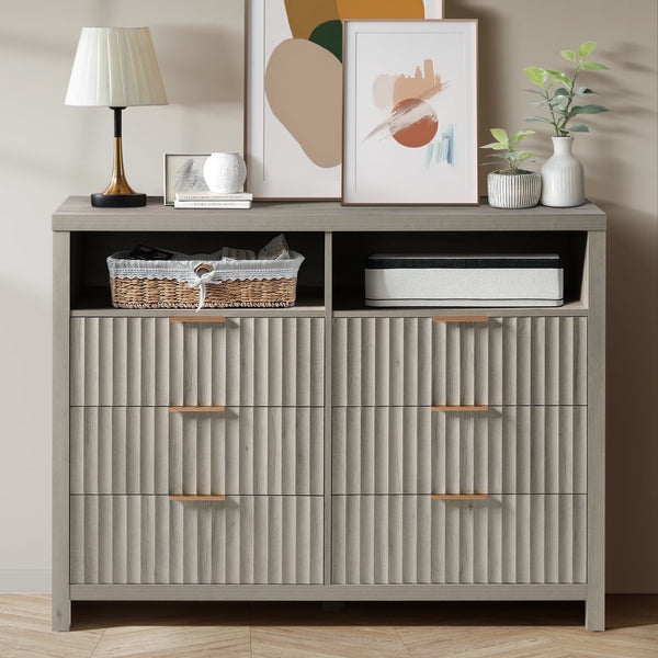ARKANTOS Fluted  Drawer Dressers for Bedroom