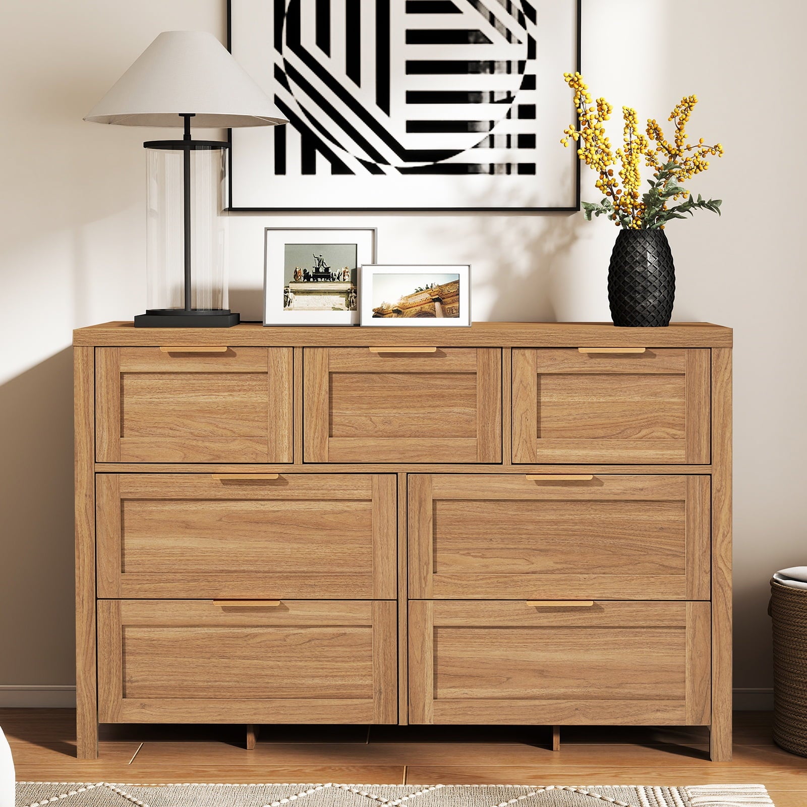 ARKANTOS Wooden  Drawer Dressers, Tall Chests of Drawers for Bedroom