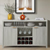 ARKANTOS Farmhouse Bar Cabinets for Liquor and Glasses, 51" Sideboards and Buffets with Wave Pattern Doors and Adjustable Shelves