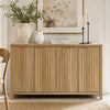 ARKANTOS Fluted Sideboard Buffet Cabinet with 4 Doors, 56" Farmhouse Coffee Bar Cabinet with Adjustable Shelves, Storage Credenza for Living Room Kitchen Hallway, Gold