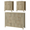 ARKANTOS 3-Piece Bedroom Set, Drawer Dresser Dresser & (2) 2-Drawer Nightstand