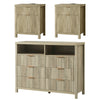 ARKANTOS 3-Piece Bedroom Set, Drawer Dresser Dresser & (2) 2-Drawer Nightstand