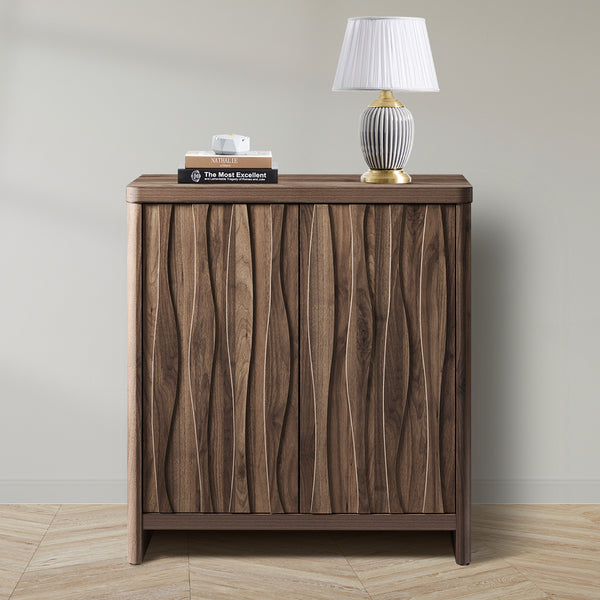 ARKANTOS  Cabinets Press Style Door  Cabinet with Wave Design and Adjustable Shelf Storage Cabinets With Doors and Shelves