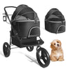 3 wheel small dog stroller black
