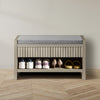 ARKANTOS Fluted Shoe Benches for Entryway with Storage Cushion and 2 Drawers