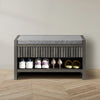 ARKANTOS Fluted Shoe Benches for Entryway with Storage Cushion and 2 Drawers