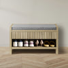 ARKANTOS Fluted Shoe Benches for Entryway with Storage Cushion and 2 Drawers