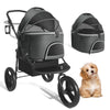3 wheel small dog stroller black
