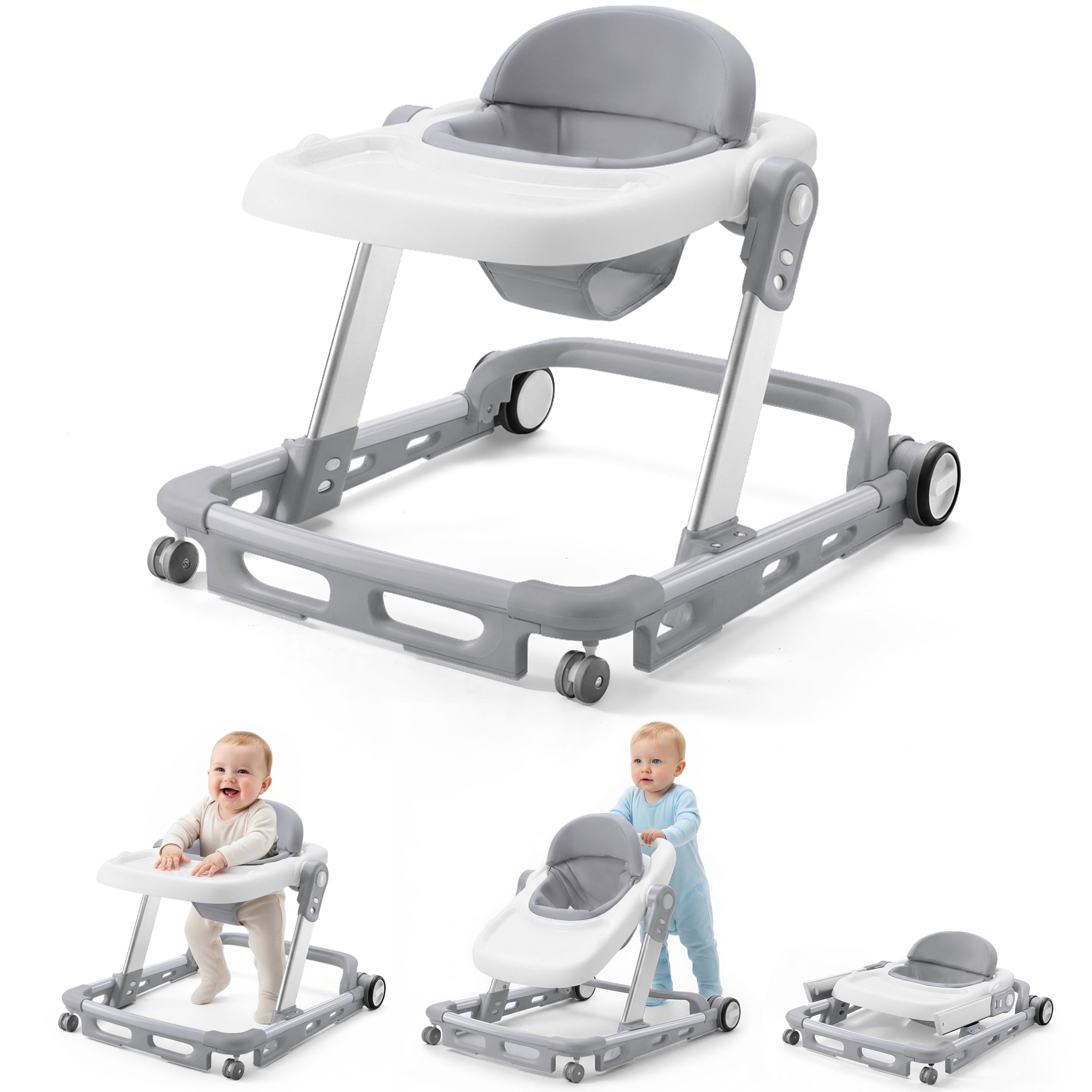 HARPPA  Baby Walker for Babies 6-18 Months, Anti-Rollover, Seat and Height Adjustable