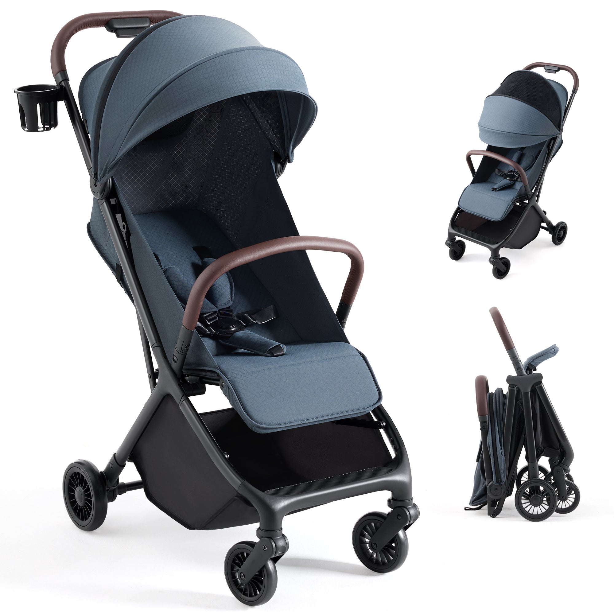 HARPPA Lightweight Baby Stroller for Toddlers, One-Hand Fold & Self-Standing, 15.4 lbs