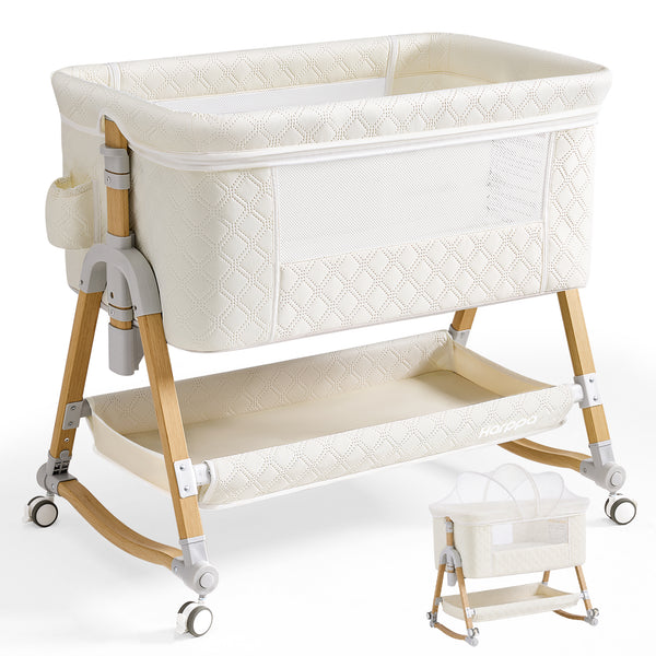 HARPPA 3 in 1 Baby Bassinet Bedside Sleeper, Height Adjustable, Easy Folding