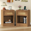 ARKANTOS Rattan Nightstand with Charging Station Bedside Table with Drawers
