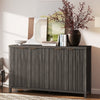 ARKANTOS 4-Door Sideboard Buffet Cabinet with Adjustable Shelves, Wave-pattern Panel, Coastal Oak