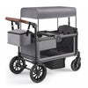 HARPPA Stroller Wagon for 2 Kids, 2 Seater Foldable Wagon Stroller with 5-Point Harness, Bench Seat, Outdoor Toddler Stroller