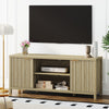ARKANTOS Wood TV Stand for TVs up to 65 inch, Wave Pattern Doors Media Console, Mid-Century Modern Storage Cabinet