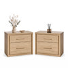 ARKANTOS Nightstands Set of 2 with 2 Deep Drawers, 27" Wide Modern Wooden Night Stand, Farmhouse Bedside Table, Sofa End Tables for Bedroom Living Room, Gold