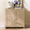 ARKANTOS Rattan Sideboard Buffet Cabinet, Farmhouse Storage Cabinet with Doors
