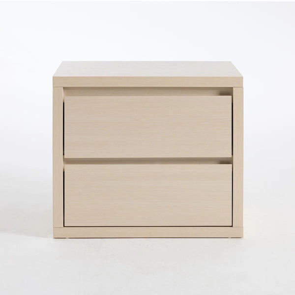 ARKANTOS 27" Modern Nightstand Set of 2, Wide Solid Wood Bedside Table Night Stand with 2 Drawers, Sofa Side End Table for Bedroom Living Room, Oak