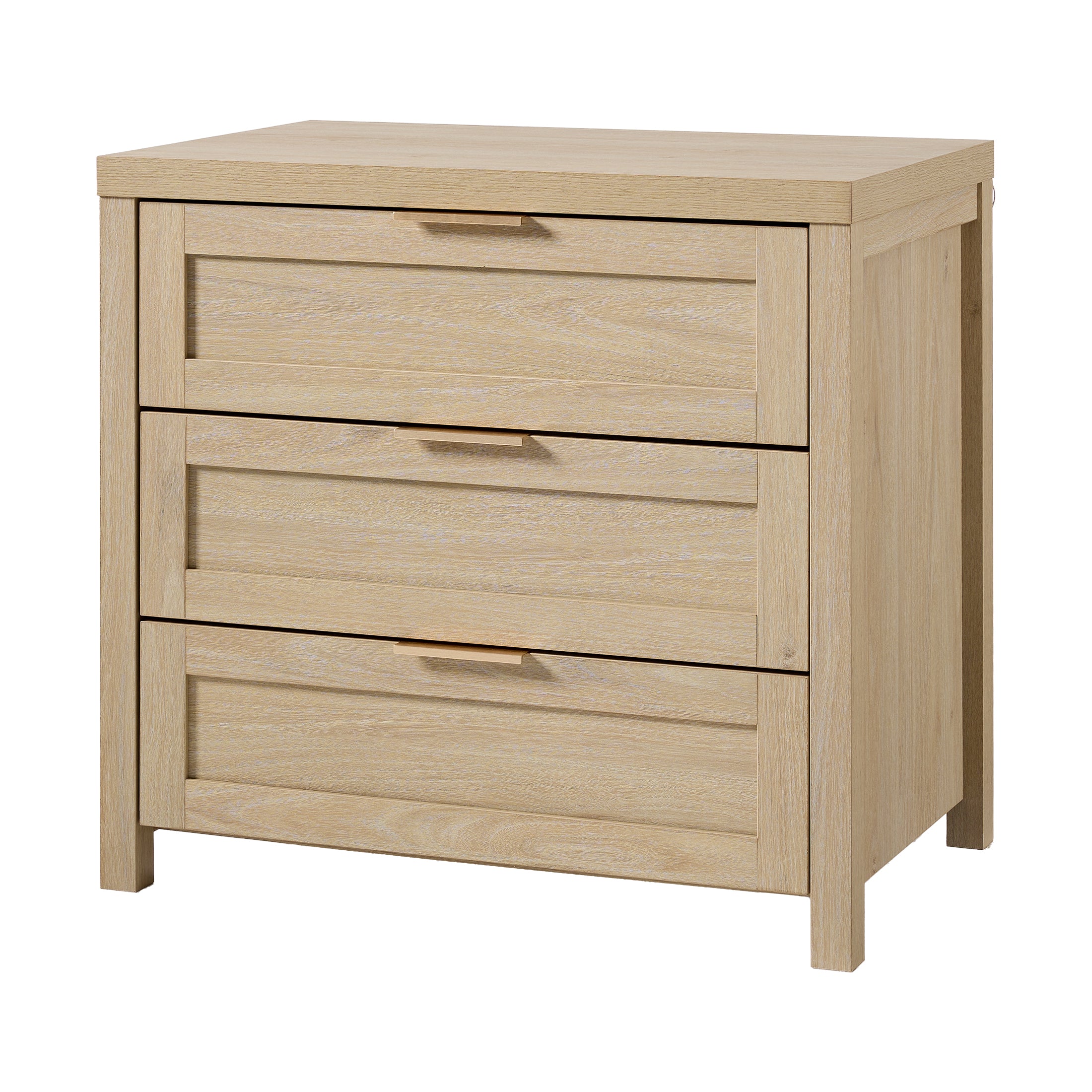 ARKANTOS Farmhouse Nightstand with 3 Drawers, Large Bedside Table Night Stand with Wood Handles, Wood Sofa Side End Table for Bedroom, Living Room