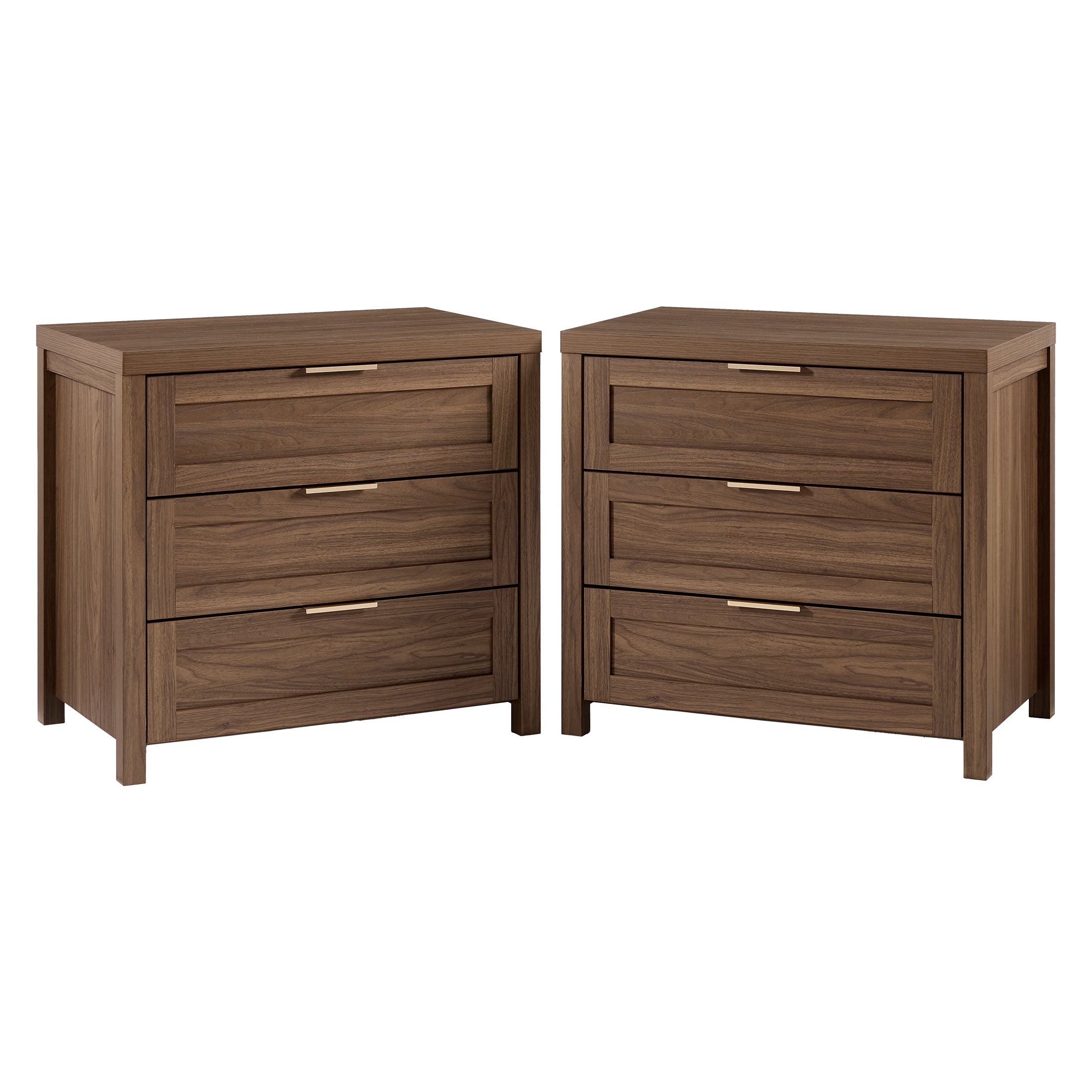 ARKANTOS Farmhouse Nightstand with 3 Drawers, Large Bedside Table Night Stand with Wood Handles, Wood Sofa Side End Table for Bedroom, Living Room