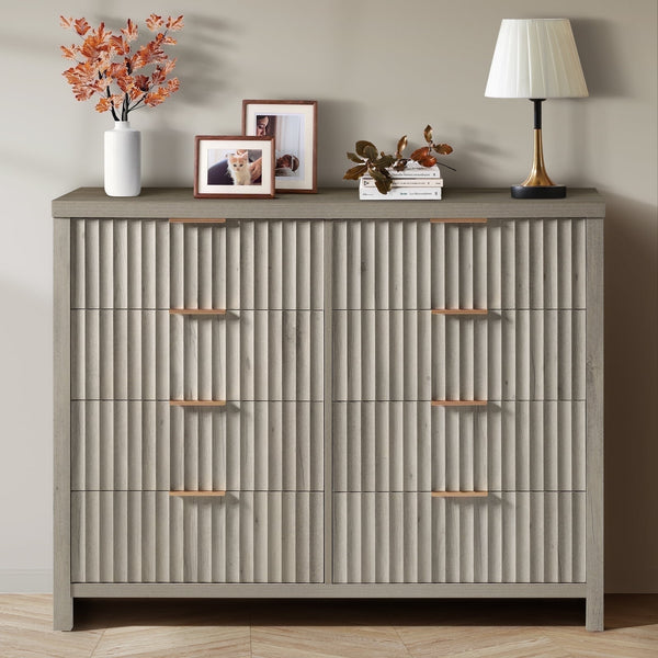 ARKANTOS Fluted  Drawer Dressers for Bedroom