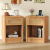 ARKANTOS Rattan Nightstand with Charging Station Bedside Table with Drawers