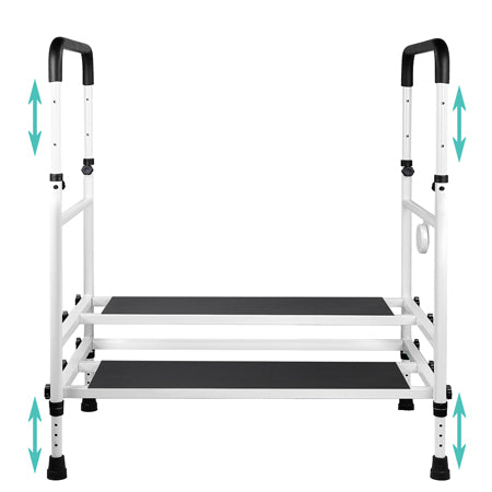 ARKANTOS Bed Step Stool with Adjustable Handrail and Sensor Light, Non-Slip, Holds up to 500lbs, Safety Bed Rail for Elderly, Pregnant, Handicapped