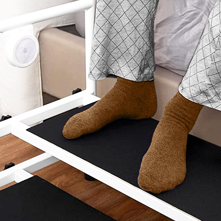 ARKANTOS Bed Step Stool with Adjustable Handrail and Sensor Light, Non-Slip, Holds up to 500lbs, Safety Bed Rail for Elderly, Pregnant, Handicapped