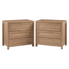 ARKANTOS Farmhouse Nightstand with 3 Drawers, Large Bedside Table Night Stand with Wood Handles, Wood Sofa Side End Table for Bedroom, Living Room
