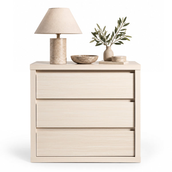 ARKANTOS Modern Nightstand with 3 Handleless Storage Drawers, Wooden Oversized Night stand Bedside Table for Bedroom, Sofa Couch, Living Room