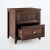 ARKANTOS 25" Farmhouse Nightstand Set of 2, Sofa End Table with Metal Handle 2 Drawers, Natural Wood Night Stand Bedside Table for Bedroom Living Room, Walnut