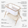 HARPPA Baby Bassinet Bedside Sleeper with Rocking Mode, 5 Adjustable Heights, Washable Mattress and Breathable Mesh